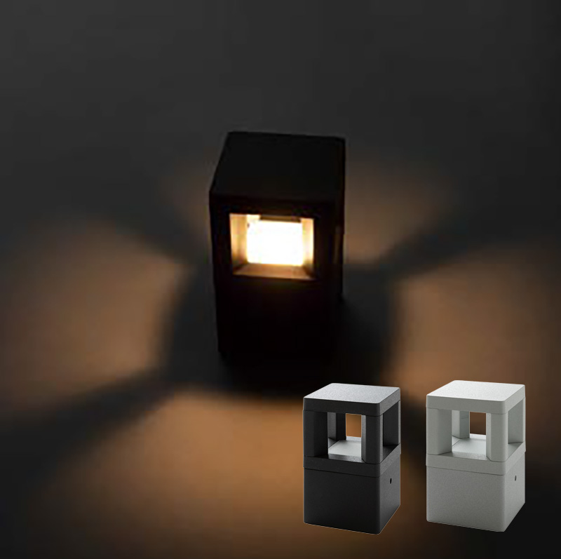 【お徳用2個セット】プリモシャドウ 1W 照明器具 ガーデンライト ブラック／シルバー