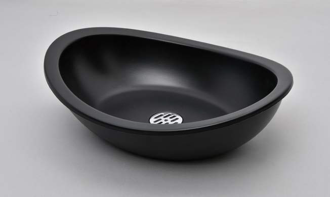 プレーンパン エリプス ガーデンパン 水鉢 ブラック