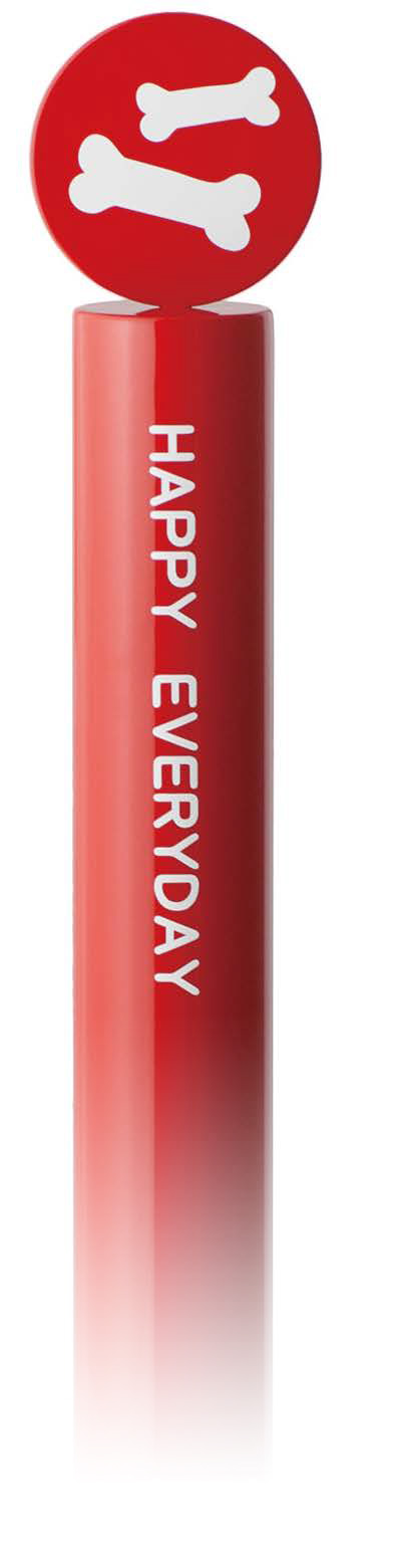 ドッグポール パピースタンド デザイン: ほね　ステンレス 小型犬 屋外用 ヘアライン／焼付塗装